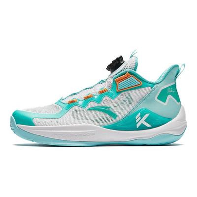 Zapatillas de Baloncesto KT Cómodas Antideslizantes Amortiguadoras Duraderas de Caña Baja para Niños Zapatillas para Niños Blanco Verde A312421107-1