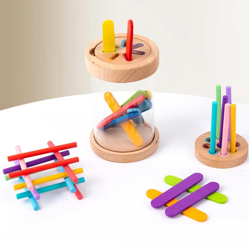Wooden Learning Color Sorting Toys Montessori Color Matching Game Fine Motor Skills Education Toddler Sensory Early Learning