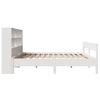 Solid Wood Bed with Shelf Without Mattress White 160x200 cm Pine