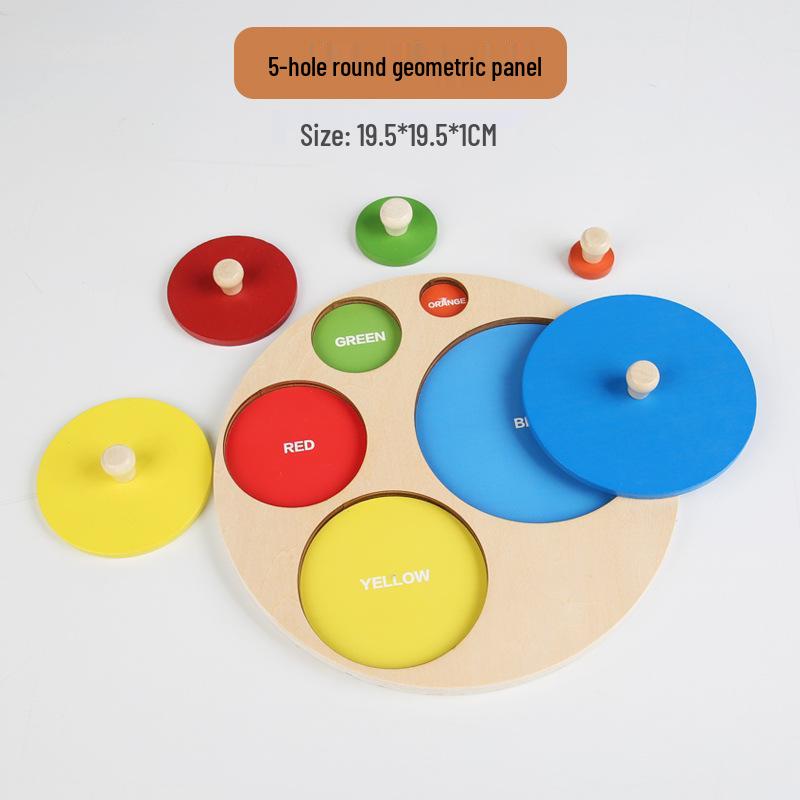 Montessori Wooden Geometric Shape Puzzle Board for Infant Education