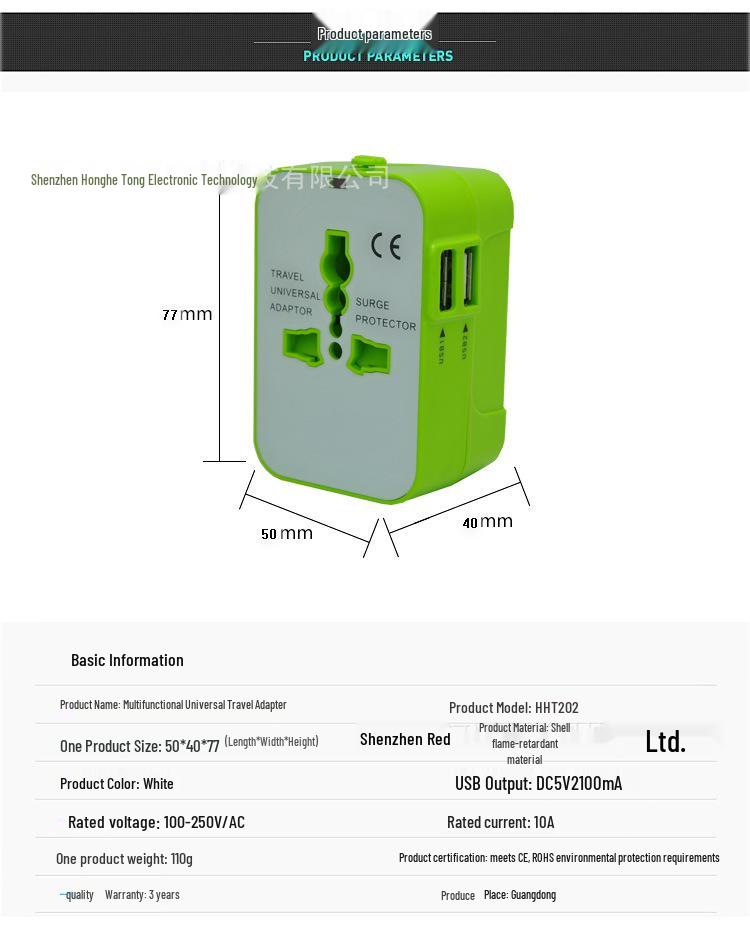 Universal Multifunctional Travel USB Power Adapter Global Conversion Socket