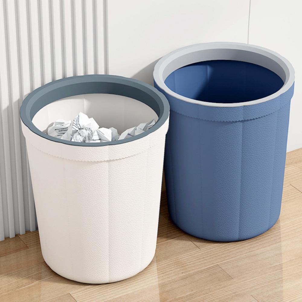 No Lid Garbage Bin Large Capacity Waste Paper Basket Dustbin Trash Can  Living Room
