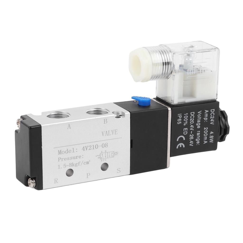 Pneumatisches Magnetventil 2 Positionen 5 Wege Magnetluftventil mit 8mm Anschluss Schalldämpfer