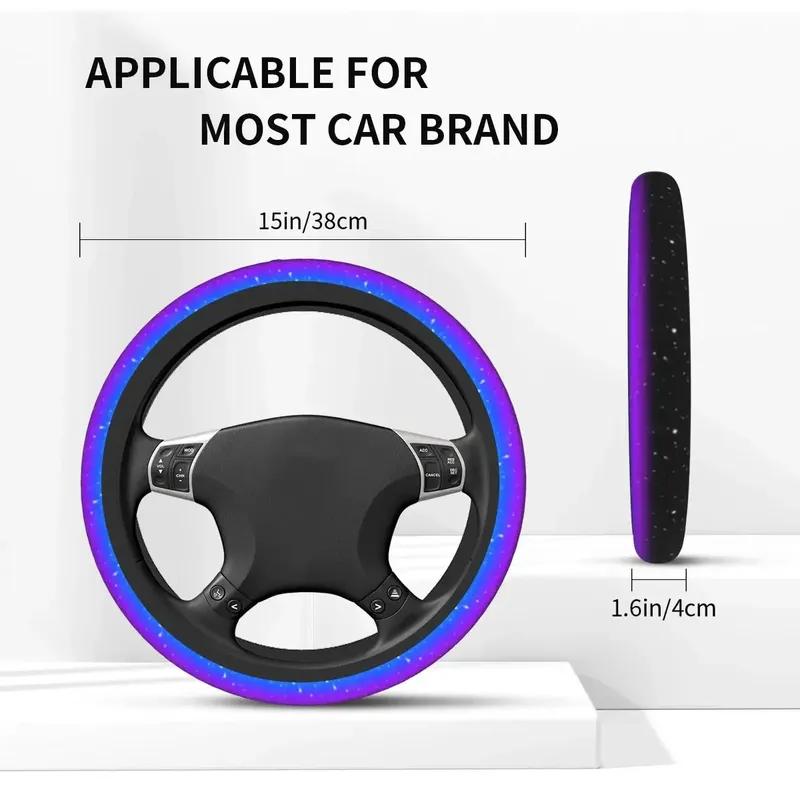 Rainbow Sparkle Car Steering Wheel Cover Non-slip Auto Steering Wheel Protector Colorful Auto Decor Steering-Wheel Accessories