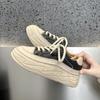 Casual Bread Shoes for Women's Fashion Versatile Thick-soled Sponge Retro Sports Sneakers