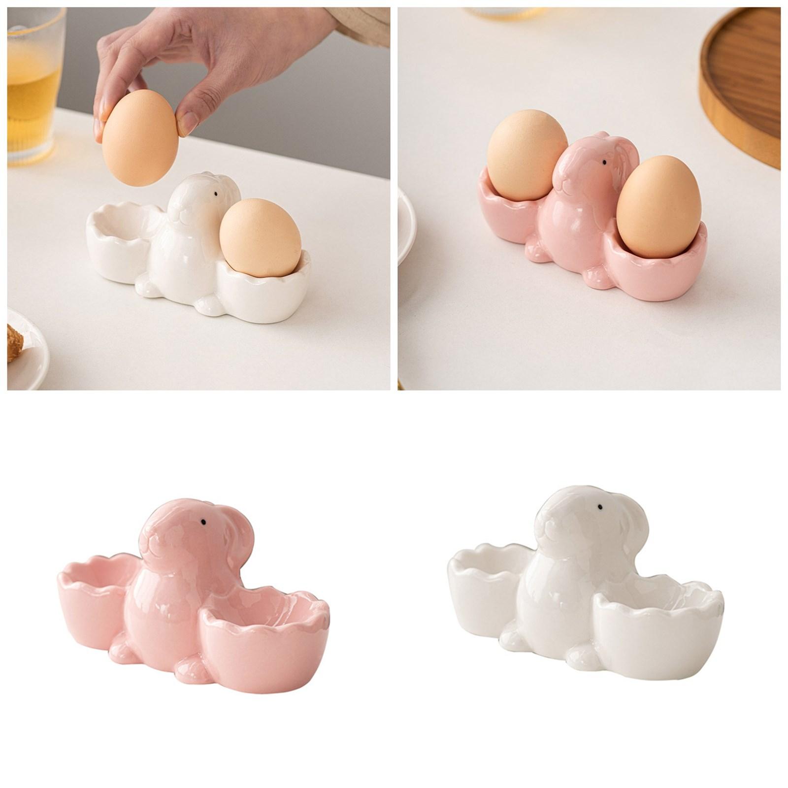Милые подставки для яиц в форме кролика безопасный держатель для вареных яиц кухонный аксессуар идеально подходящий для добавления веселья во время завтрака 1239₽