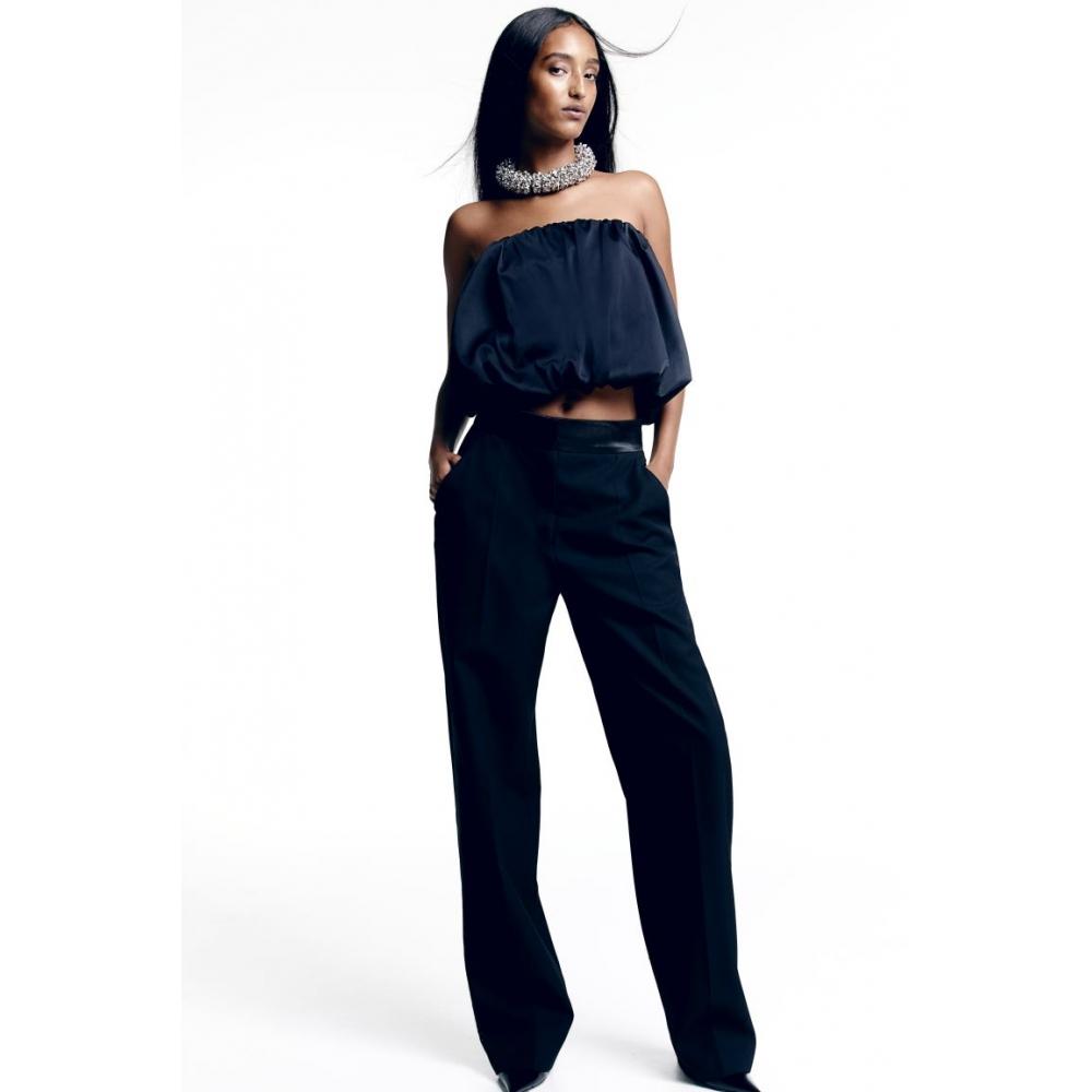 

H M Strapless Volume Top Black