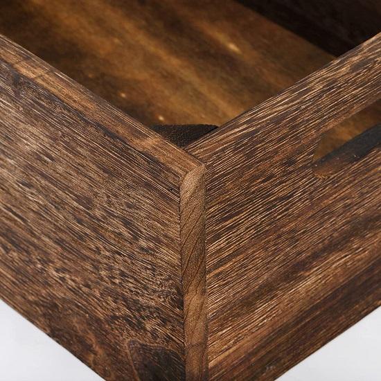 Set Of 3 Large Wooden Crate for Storage Decorative Boxes, Nesting Wooden Storage Crates For Display Solid Wood Box, Wooden Storage Boxes