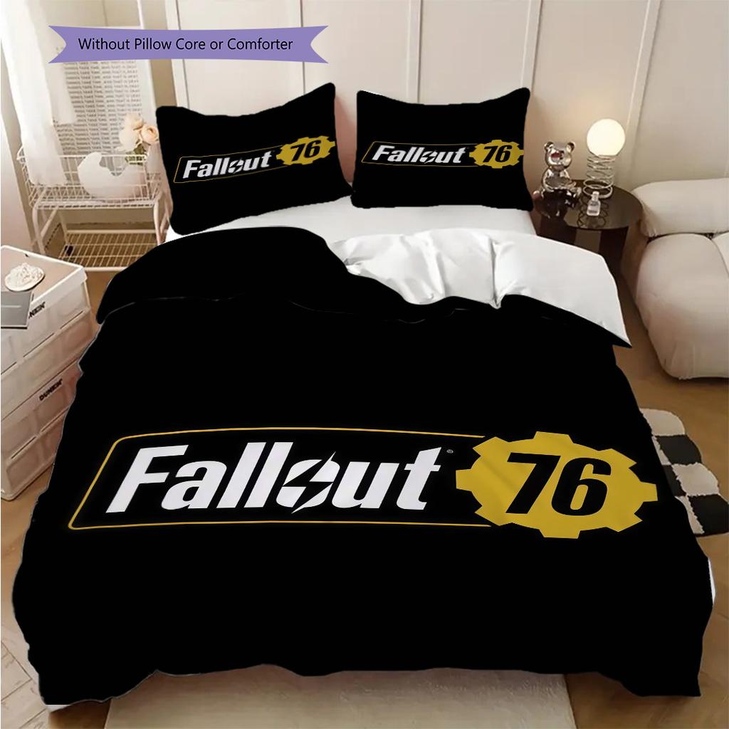 Fallout 76 Zestaw Trzyczęściowy Postapokaliptyczny Survival 1 Poszewka na Kołdrę 2 Poszewki na Poduszki Bez Wkładów Prezent na Boże Narodzenie Urodziny
