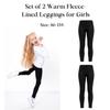 Set of 2 Warm Fleece-Lined Leggings for Girls Winter 6000-085-pak2 HC