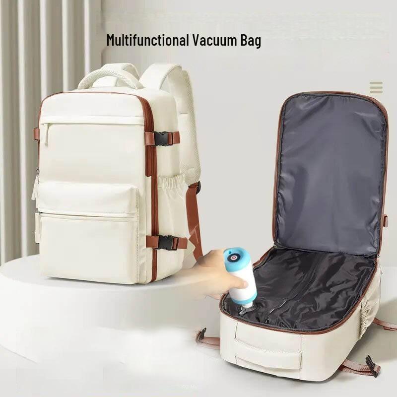 Versatile Unisex Large Capacity Laptop Backpack with Multi-Layer Storage & Compressible Vacuum Bag
