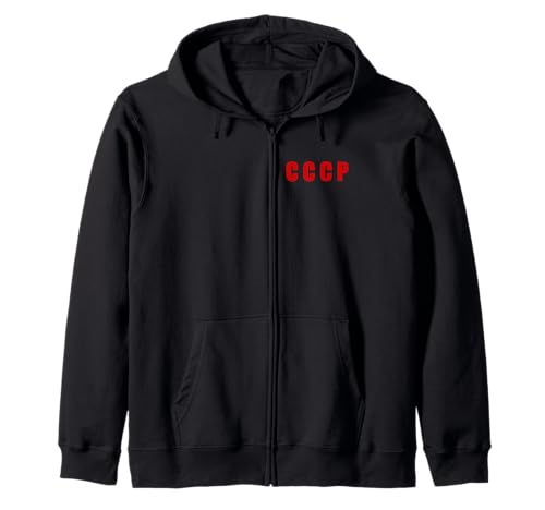 CCCP Soviet Union Hockey Uniform 1980 Vintage Retro Zip-Up Hoodie