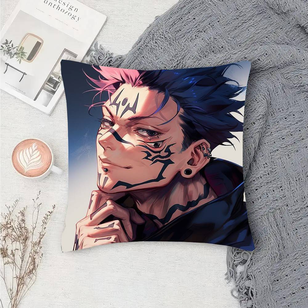 

Аніме Jujutsu Kaisen Роль Сукуна Наволочка Подушка для Дивана Покриття для Подушки Декор Кімнати Будинку 30cm x 30cm