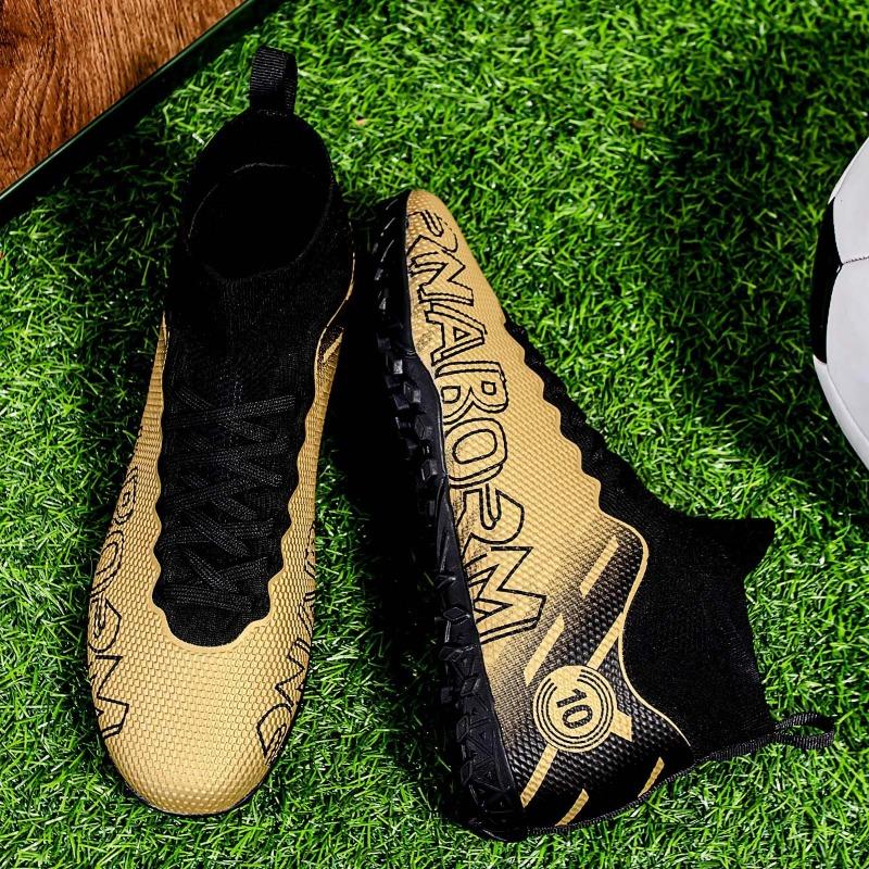 Herren Fußballschuhe mit Sockenmund, weiche Gummisohle, kurzgenagelte Kunstrasen-Fußballschuhe aus Leder für Jugendliche und Kinder