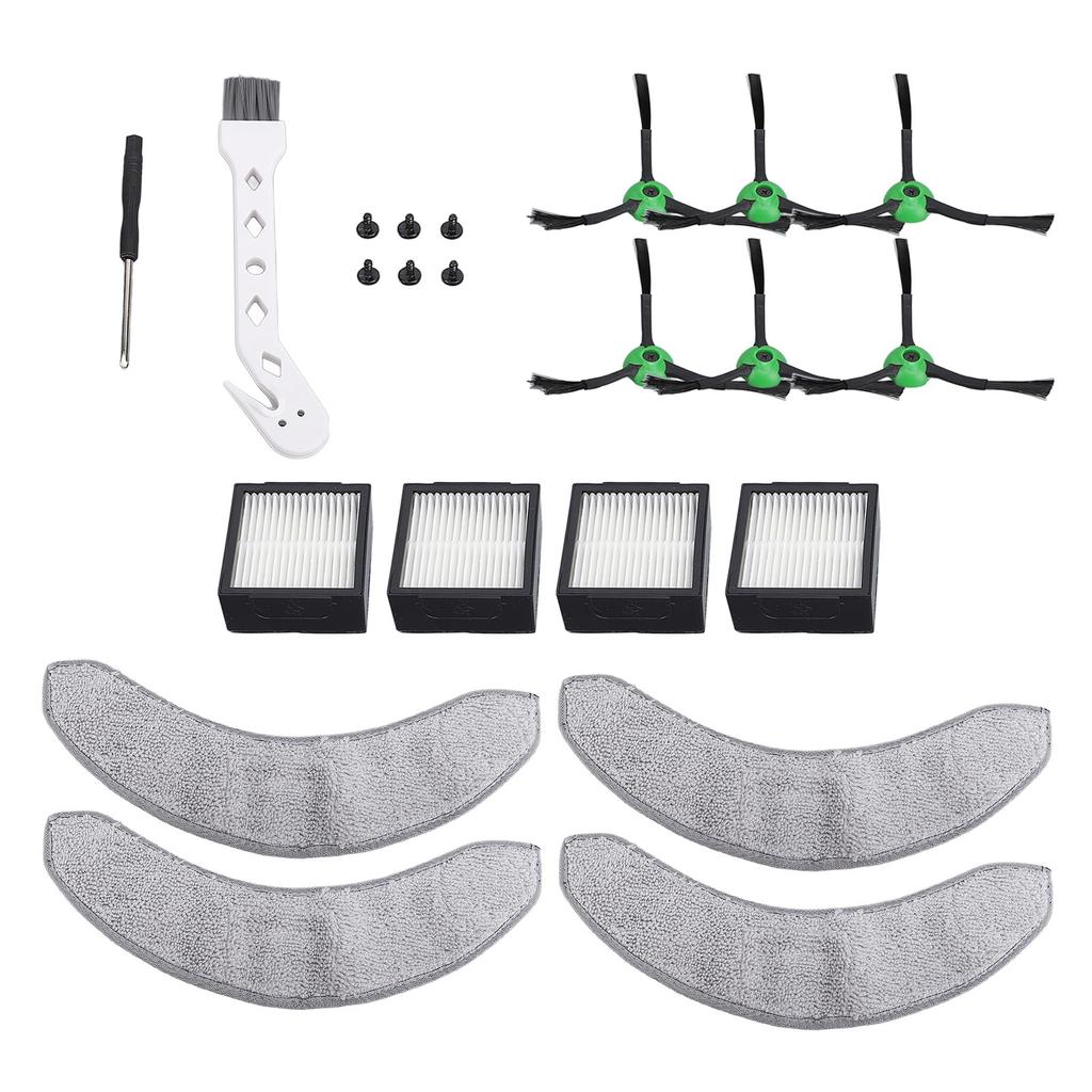 Set 22 Bucăți Piese de Schimb pentru Aspiratorul Robot Combo J7 6 Perii Laterale 4 Lavete Mop 4 Filtre Robot