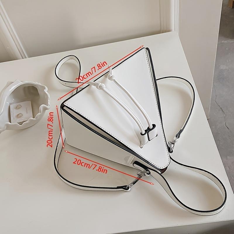 Sac à main géométrique pyramide haut de gamme de niche, Sac fourre-tout triangle élégant et polyvalent bandoulière/épaule, Cadeau multifonctionnel pour les amis