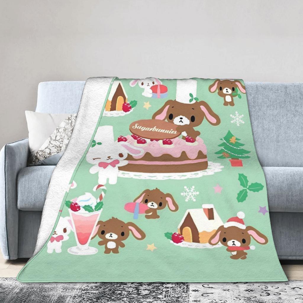 Sugarbunnies Shirousa Kurousa Cutecore Jojifuku Pinkcore Decke Fleece Warme Überwurfdecke für Auto Sofa Couch Schlafzimmer Steppdecke