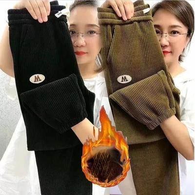 Autumn and Winter Women's Padded Korean Version of Slim and Thin Harlan Pants Commuter Bundle Foot High Waist Pants