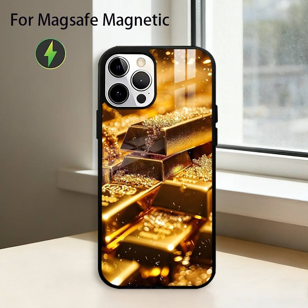 Money Gold A-Art Phone Case For iPhone17,16,15,14,13,12,11 Plus,Pro Magnetic with Magsafe Wireless Charging