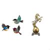 Wooden Bird And Horse Statue Art Wall Decor Resin Figurine Ornament for Garden Study Room Farmhouse