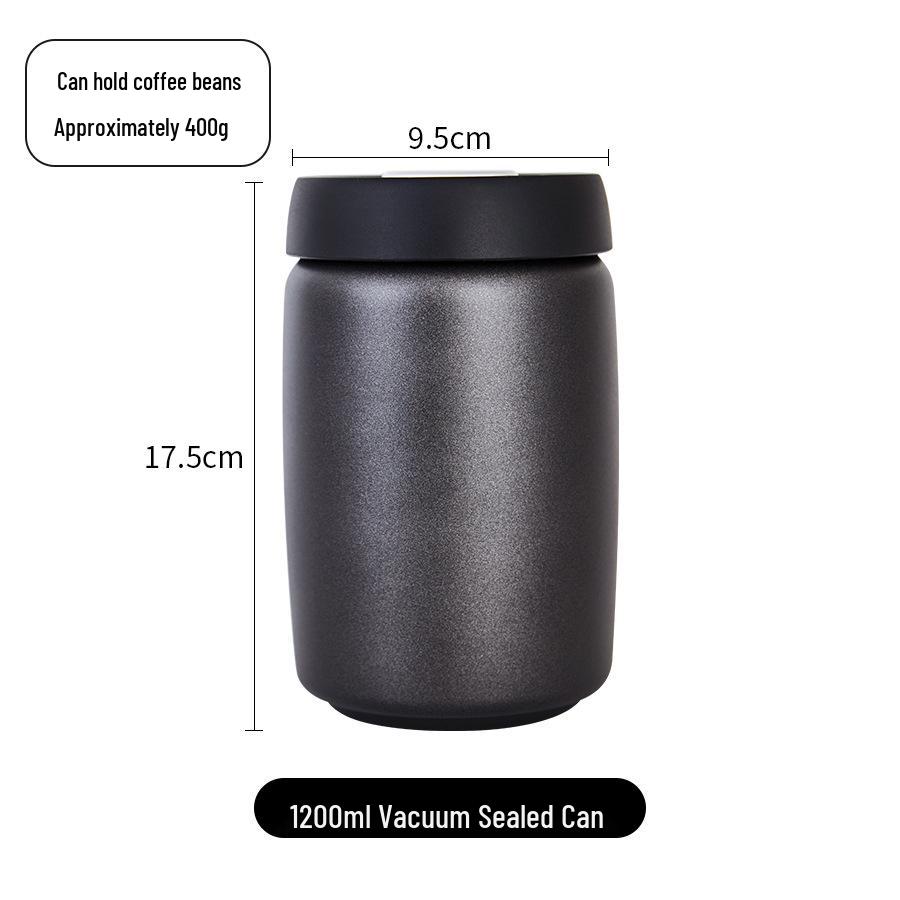 Press-Type Vacuum Sealed Coffee Storage Can, 304 Stainless Steel, Light-Blocking, Low Oxygen Fresh-Keeping