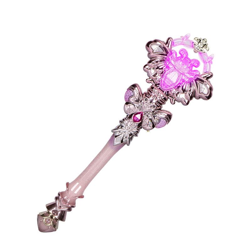 Transparent Crystal Butterfly Magic Wand Toys with Light Music Girls Play House Birthday Gift Cute Princess Luminous Magic Wand