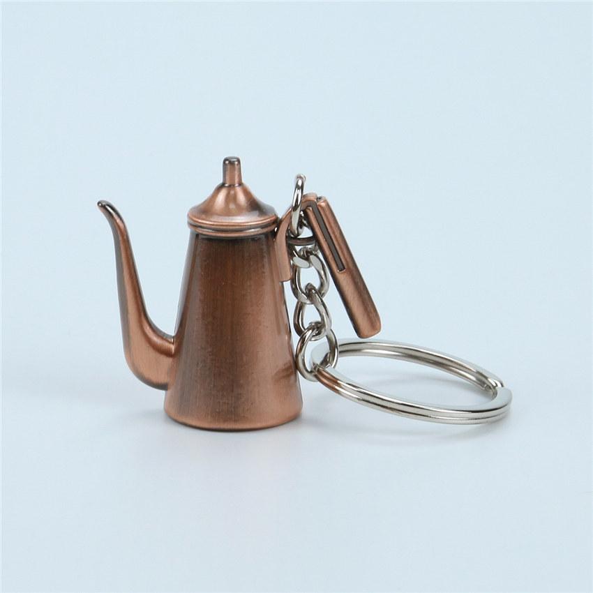 Creative Barista Coffee Tamper Keychain Coffee Machine Handle Moka Pitcher Keyring Portable Coffeeware Espresso Accessories Gift