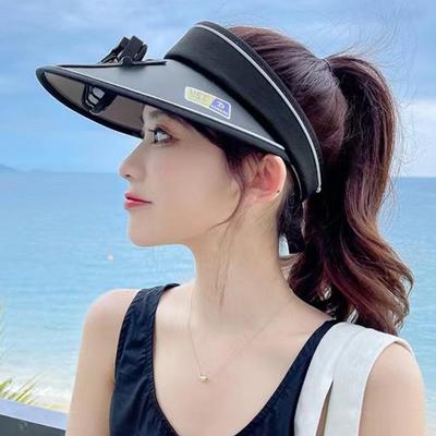 Fanlı Şapka 3 Kademeli Ayarlanabilir Fan Açısı Dış Mekan Şarj Edilebilir Küçük Fan Geniş Kenarlı Oyuk Üst Şapka UV Korumalı Seyahat Şapkası