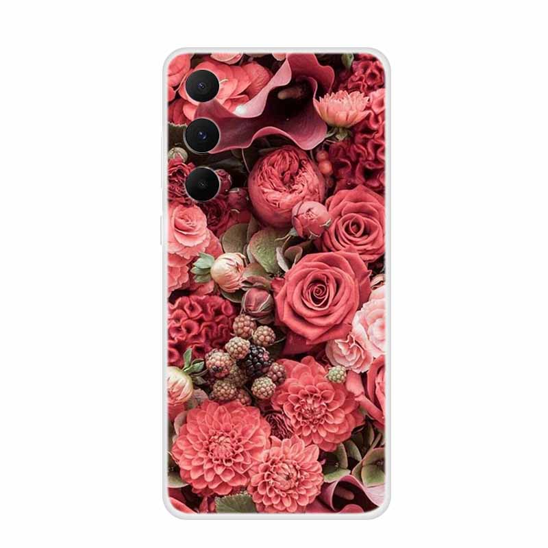 Colour Floral Phone Case for Samsung A05 A15 Clear Soft Case Silicone TPU Cover for Samsung Galaxy A25 A35 A55 Protective Funda