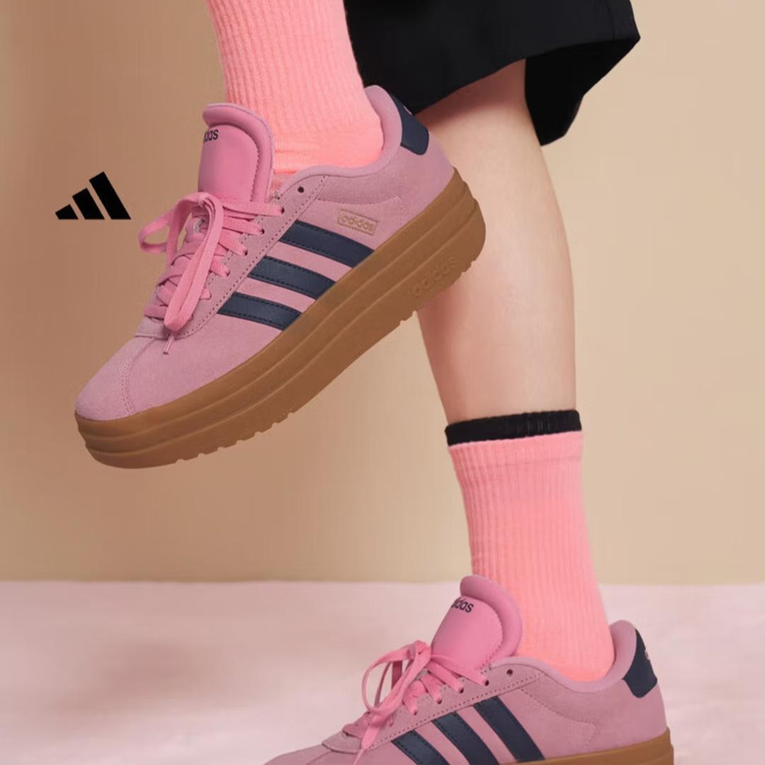 

Adidas Обувь с Т-образной головкой VL COURT Платформенные кроссовки, Прочные тренировочные кроссовки для женщин, Adidas JI1789 36 розовый