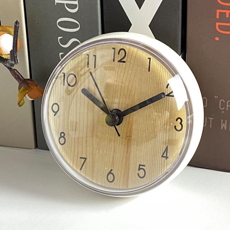 Mini Anti-Fog Suction Cup Wall Clock - Waterproof Quartz Clock for Bathroom and Kitchen, 7cm