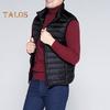 Unisexowa puchowa kamizelka bez rękawów ze stójką, jednolita kolorystycznie, zapinana na zamek, bawełniana kamizelka z kieszeniami, cienka, ciepła kamizelka, płaszcz