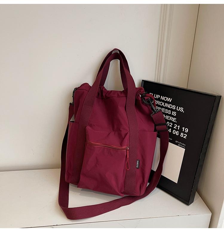 Вместительная повседневная сумка для ноутбука, женская модная плиссированная простая на плечо, сумка-мессенджер, многофункциональный студенческий рюкзак one size fits all красный