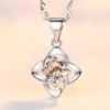 Korean Style Four-Leaf Clover Rotating Pendant Necklace for Women
