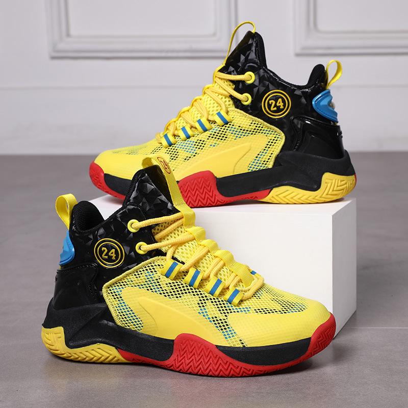 Guochao children's basketball shoes spring and autumn boys' shoes new mesh shoes breathable small shoes middle and old students