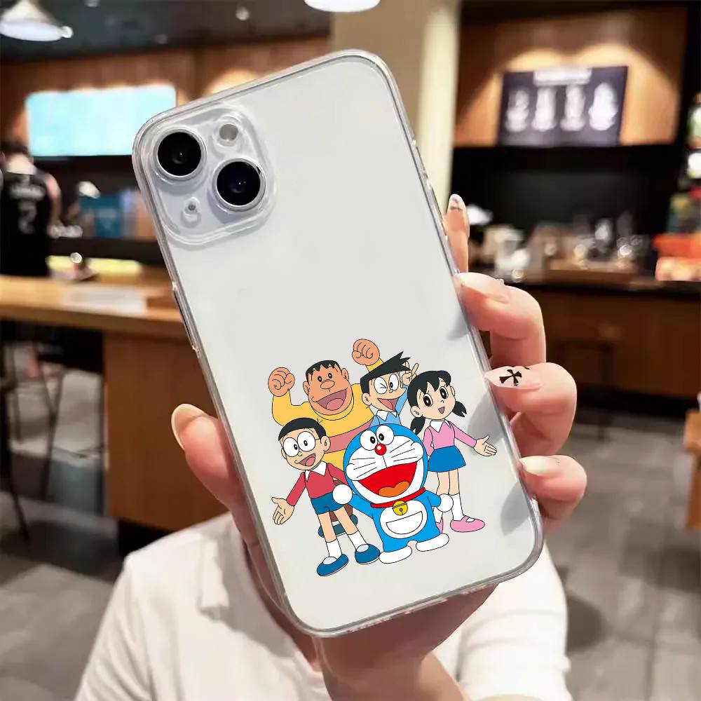 Custodia per Telefono Carina D-Doraemon per iPhone 17 16 15 14 13 12 11 Pro Max 13 12 Antiurto Morbida Trasparente Coque