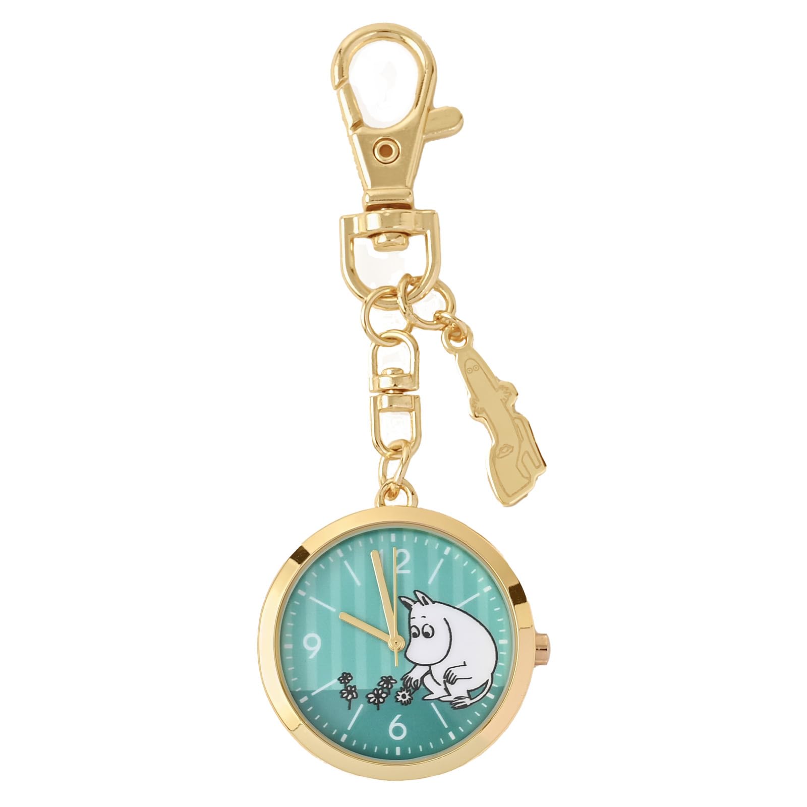 Fieldwork Analog Pocket Watch Keychain with Moomin Design Comes in Special Bag Suitable for and Business Little My Hattifatteners Red Women s - Cute, мятный