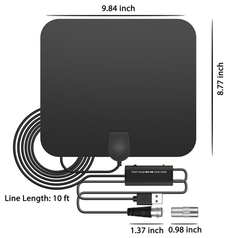 2025 Upgraded HD Digital TV Antenna, Supports 4K 1080P TV Indoor and Outdoor Use - Suitable for Smart TVs