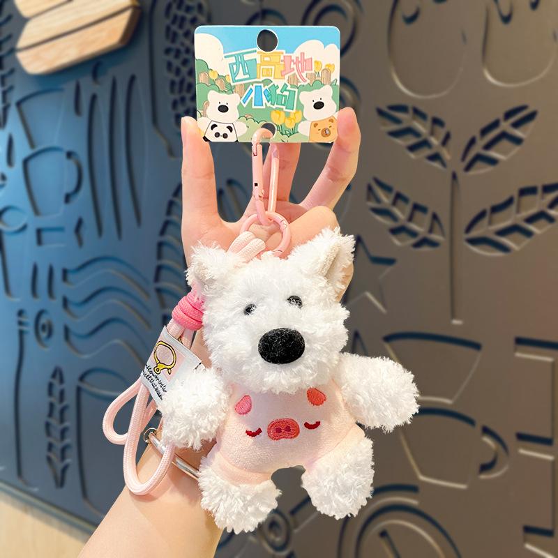 Original Plush Toy West Highland White Dog Keychain Pendant Bag Accessory Backpack Pendant Decoration Accessory Small Gift
