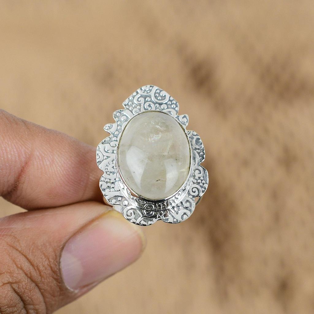 Mothers day Sale Sterling Silver Natural Golden Rutile Multi Stone Daughter Ring