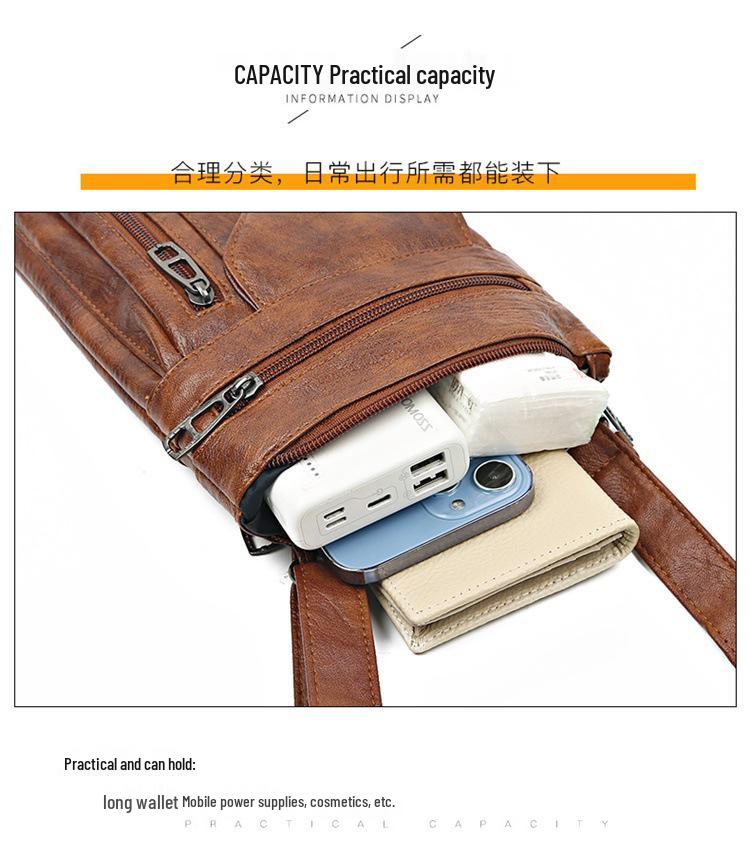 Women's Stylish Retro Crossbody Bag - Soft Leather, European & American Style, Small Shoulder Phone Bag