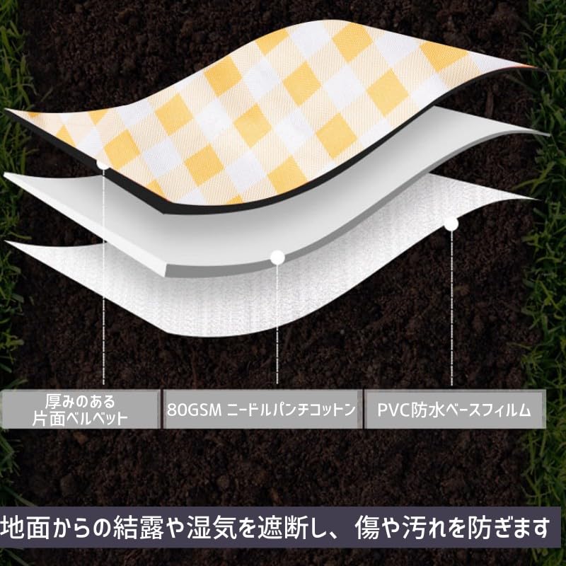 Piknik Snadný pro Polní sporty Vzor šachovnice s třešňovým květem 150 x List, Velký, Kompaktní, Skládací, Pratelný, Vodotěsný, Lehký, Silný,