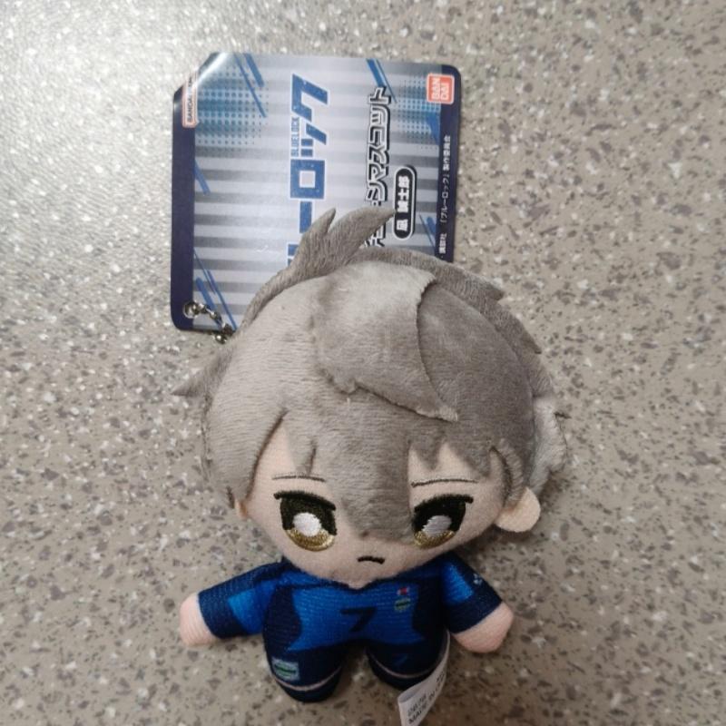 Breng Hangtag Blue Lock Bachira Meguru Rin Itoshi Isagi Yoichi Q Versie Pocket Pluche Pop Bagage Rits Hangend Ornament Cadeau gray