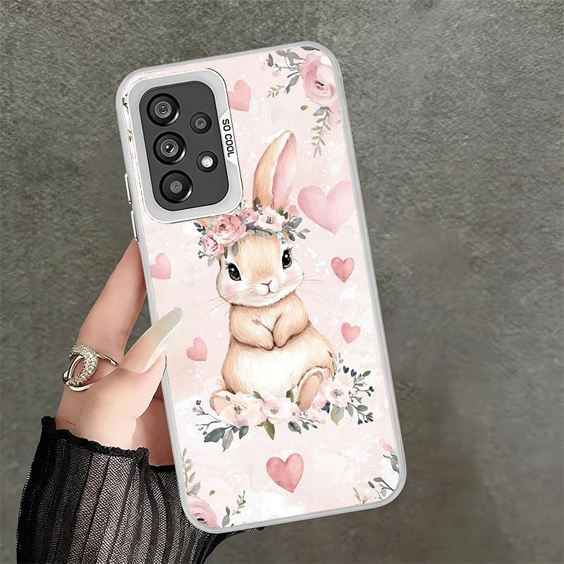 Cute Cartoon Bunny Rabbit Shockproof Phone Case for Samsung A17 A16 A15 A14 A37 A57 A36 A56 A26 A35 A55 A25 A34 A54 A24 A13 A23