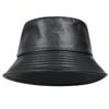 Fisherman Bucket Leather PU Faux Personality Color Plain Solid Neutral Gender Women  Men For Caps Hats Fishermen Outdoor Casual Cap Sunscreen Hat