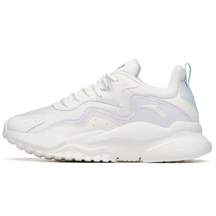 

New Anta Life Collection Anti Slip Wear Resistant Low Top Sports Casual Shoes Women s White Purple Blue 122218860-2 35.5