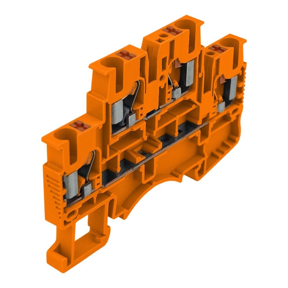 Orange 2.5mm2 Double-deck 4-wire Terminal Block