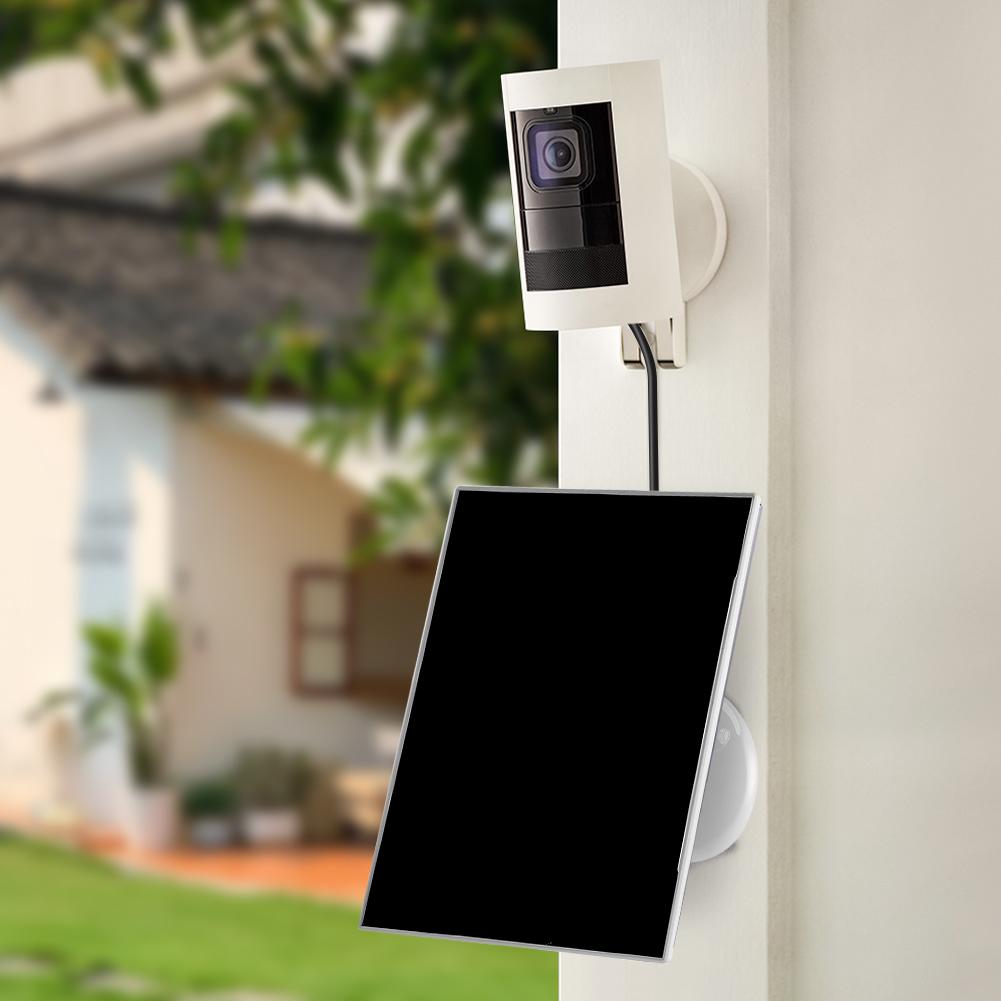 3W 6V Solar Charger 360° Adjustable Wall Mount Solar Cells Micro USB+Type-C Camera Solar Panel for Ring Eufy Blink Arlo Camera 4