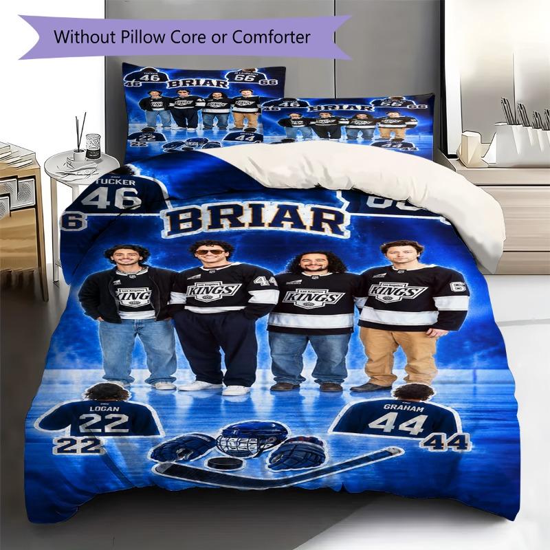 Briar University Hockey Team Portrait Print 3 Pieces Duvet Cover Set Sports Romance Bedding Bedroom Home Decor Without Pillow Core