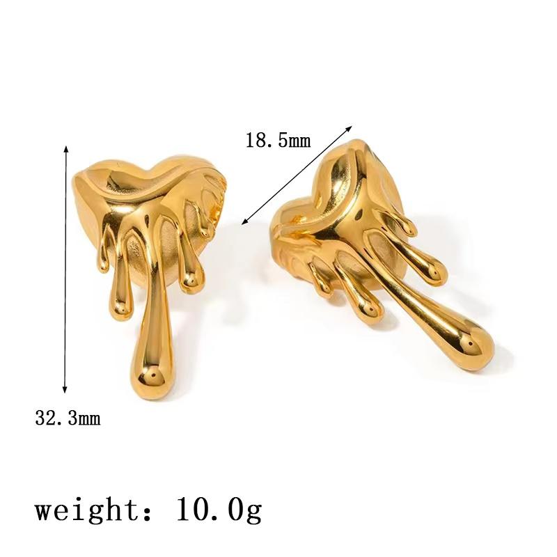 Sweet And Exquisite Melting Heart Decorative Stud Earrings Suitable For Women To Wear Clothes For Summer Travel